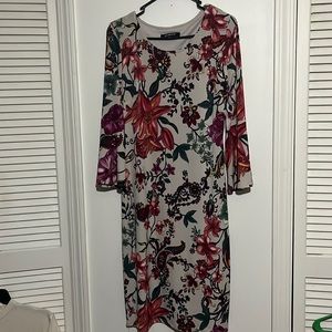 Beautiful Khaki/Floral Dress! From Dress Barn. Size 6. Wore one time!